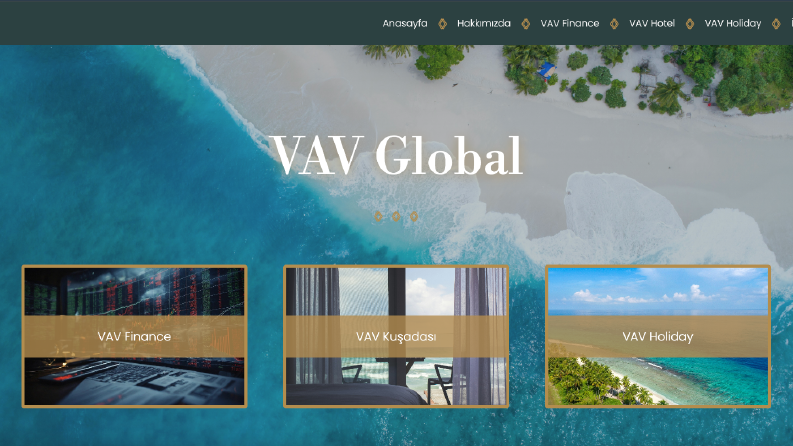 VAV Global – One Page Kurumsal Portfolyo Web Sayfası