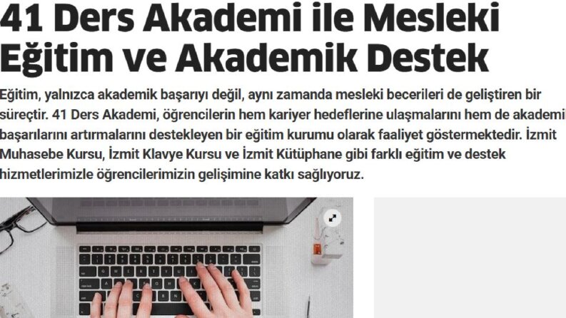 41 Ders Akademi ile Mesleki Eğitim ve Akademik Destek