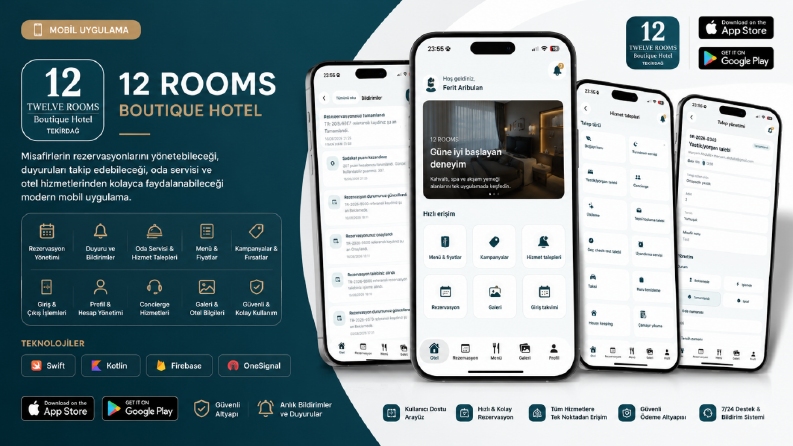 12 Rooms Boutique Hotel Mobil Uygulaması