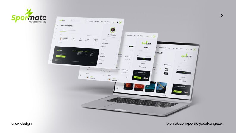 Spor Mate web arayüz ui/ux tasarımı