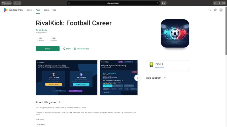 Birebir Futbol : Kariyer – Mobil Oyun Geliştirme