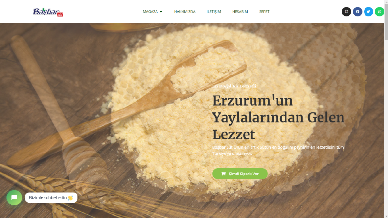 Başbar Süt Ürünleri Web Sitesi Tasarımı