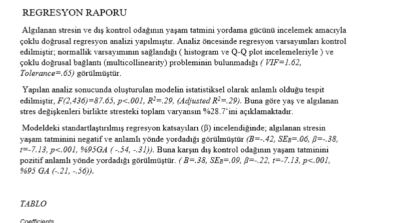 APA 7 Standartlarında İstatistiksel Analiz ve Raporlaması 