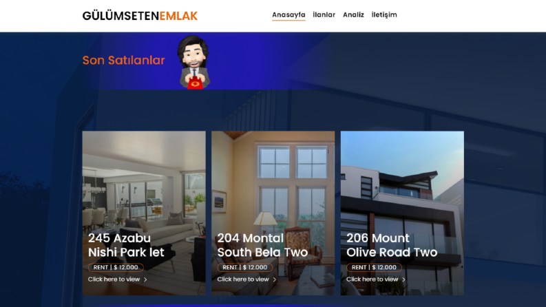 Gülümseten Emlak - Web Sitesi 