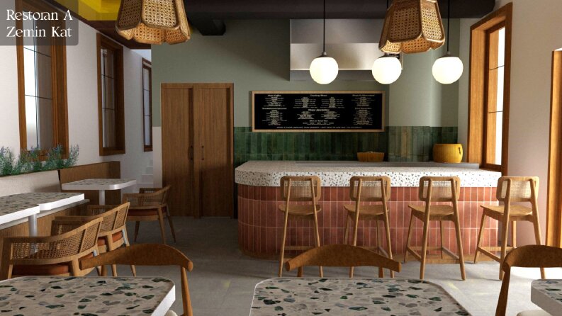 Eskişehir Odunpazarı Cafe - Restaurant 2D-3D Design