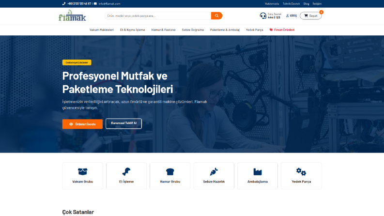 fiamak için yapılan php e-ticaret sitesi