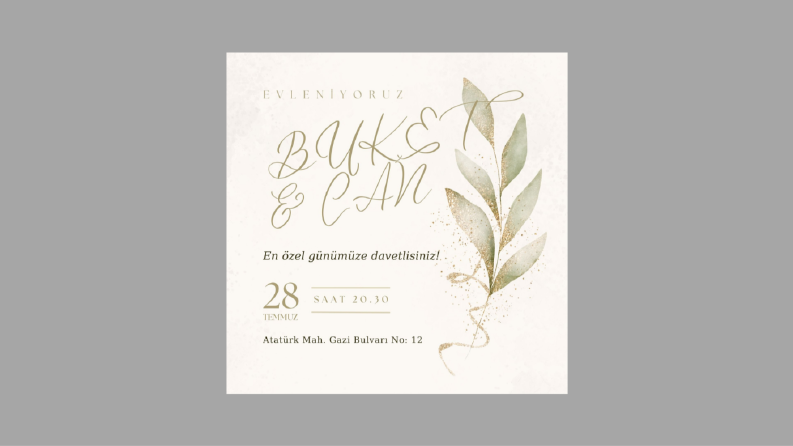 Davetiye Tasarımı (Nikah, Düğün, Özel günler)