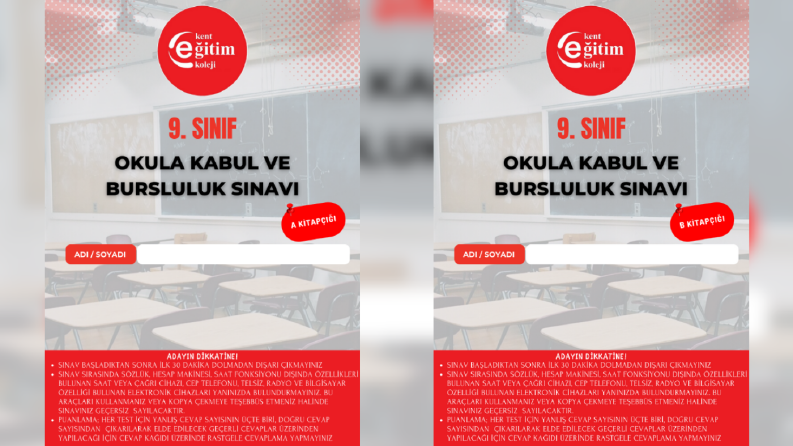 SINAV KİTAPÇIK KAPAĞI TASARIMI