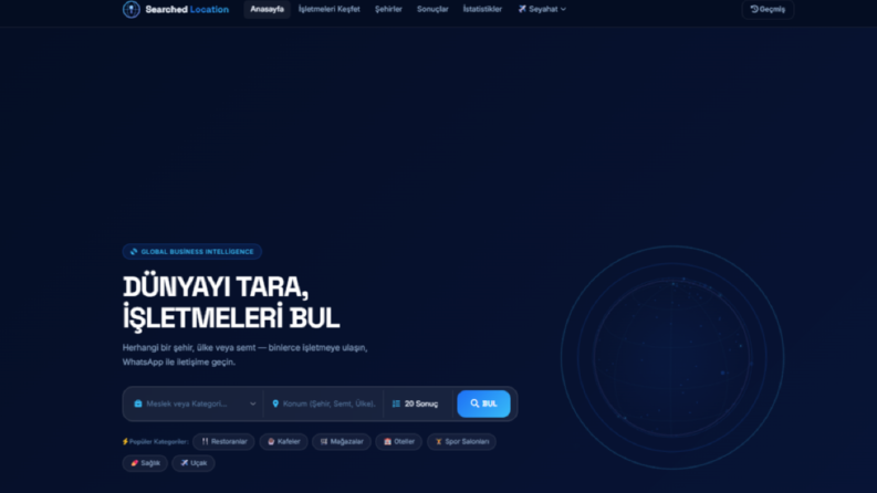 Searched Location adlı masaüstü uygulamam