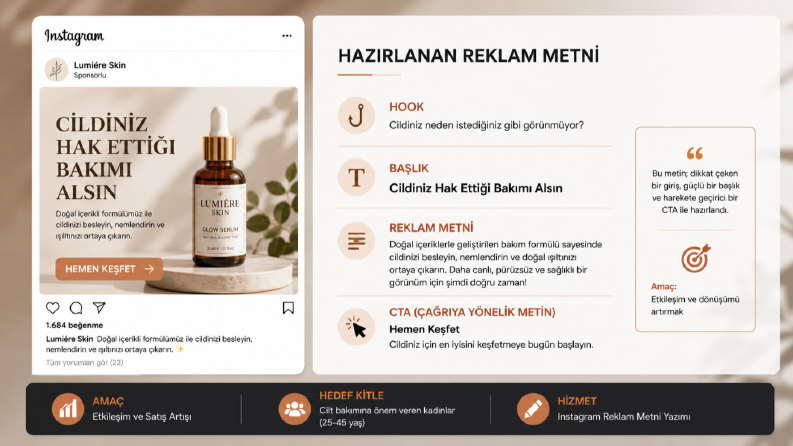 Kozmetik Markası Instagram Reklam Metni