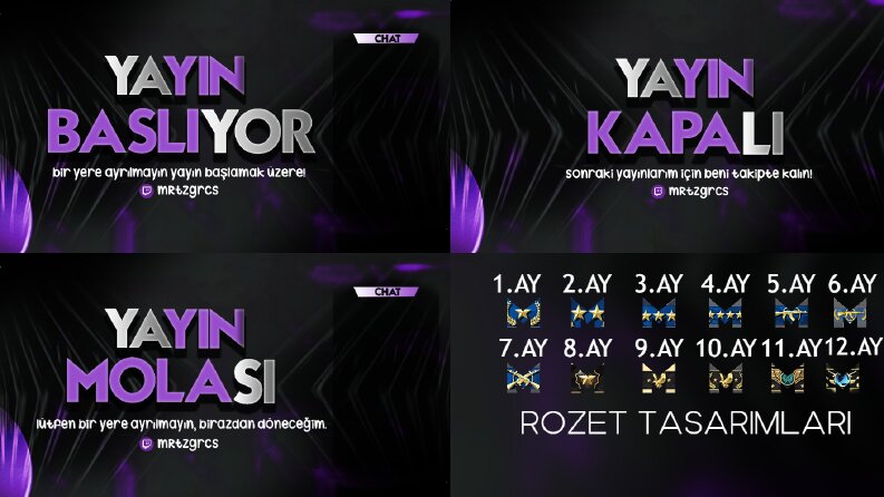 "mypat35" İçin Hazırlanan Twitch Tasarımları