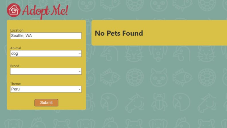 ReactJS sahiplendirme uygulaması