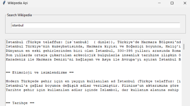 Vikipedia Arama Uygulaması