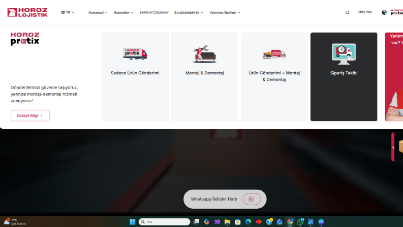 Horoz Lojistik Modern Kurumsal Web Sitesi Projesi