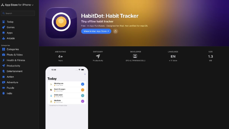 HabitDot | App Store’da Yayındaki iOS Uygulamam