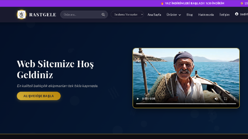 Modern E-Ticaret Çözümü - Balıkçılık Malzemeleri Mağazası