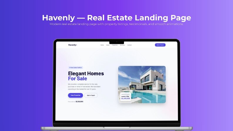 Modern Emlak Landing Page | Next.js & Tailwind CSS