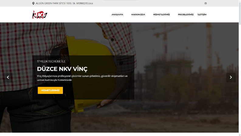 NKV Vinç Web Site Tasarımı