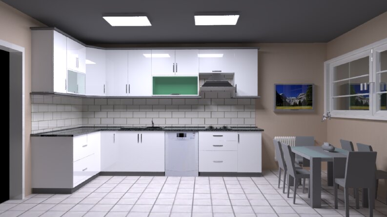 3D RENDERLI MUTFAK ÇİZİMİ