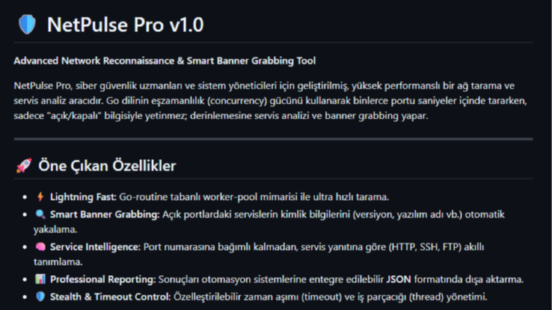 NetPulse Pro - Gelişmiş Ağ Tarama ve Güvenlik Aracı
