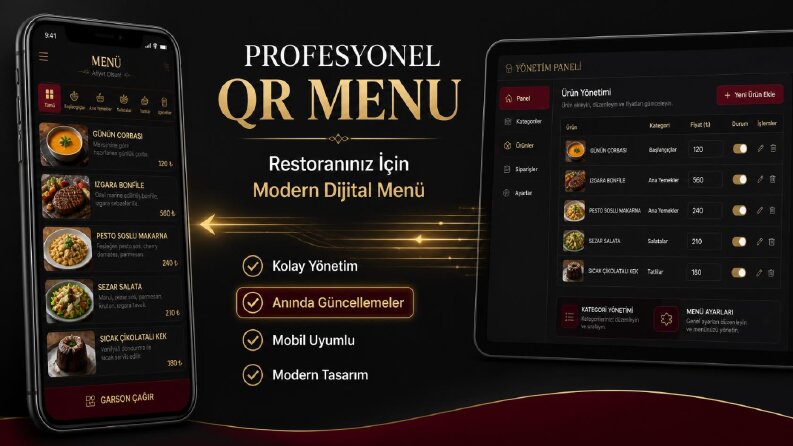 Profesyonel QR Menü ve Kolay Yönetim Paneli