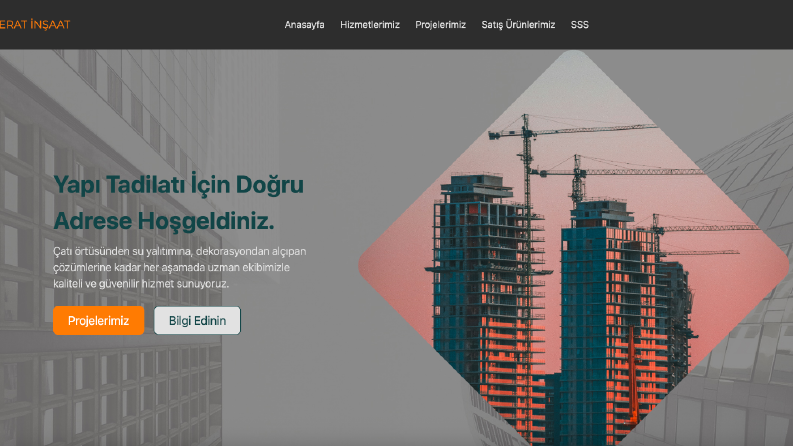 Berat Çatı İnşaat – Mobil Uyumlu Kurumsal Web Sitesi Tasarımı 