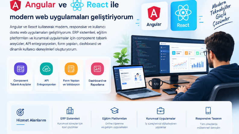 Angular ve React yazılım desteği