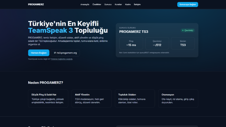 PROGAMERZ Web Sitesi