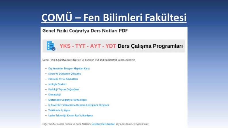 ÇOMÜ – Fen Bilimleri Fakültesi