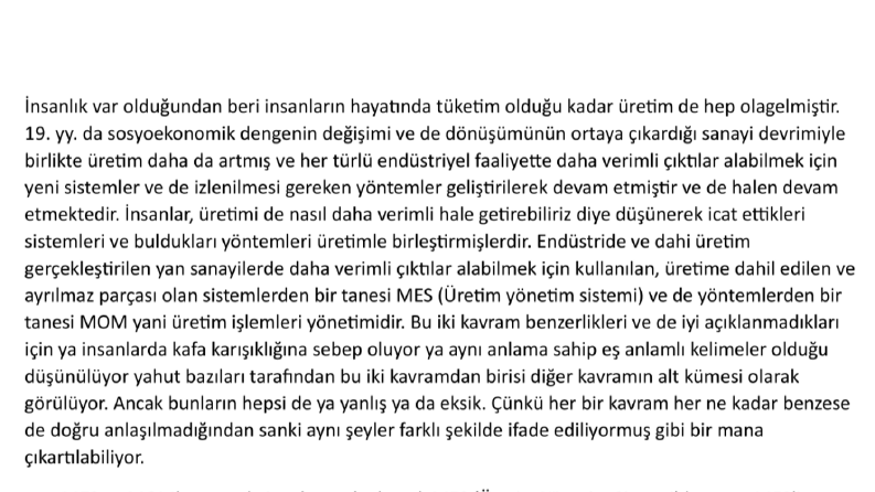 Gelişen Endüstride MOM Ve MES 