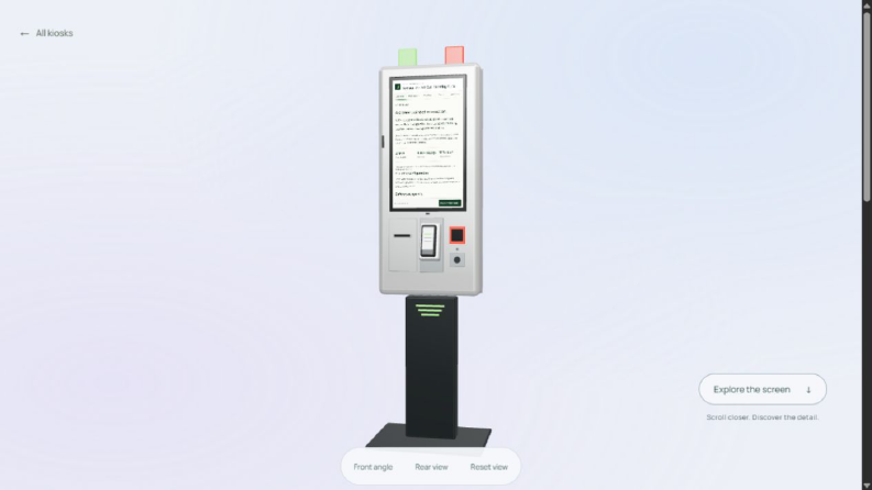 UNISIGN — Etkileşimli kiosk ürün sayfası