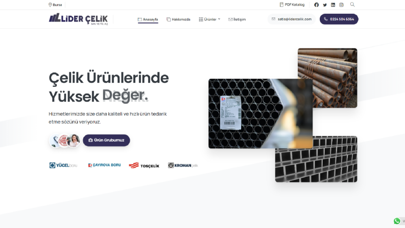 Çelik Endüstrisine Çarpıcı Web Sitesi