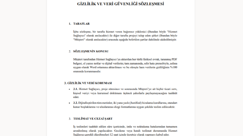 PDF/Metin/Yazı Aktarımı ve Word Tasarımı