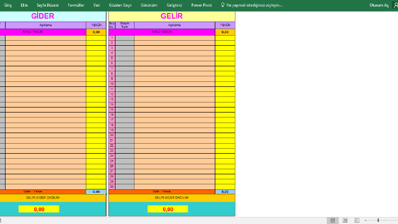Gelir - Gider Takibi Çalışması