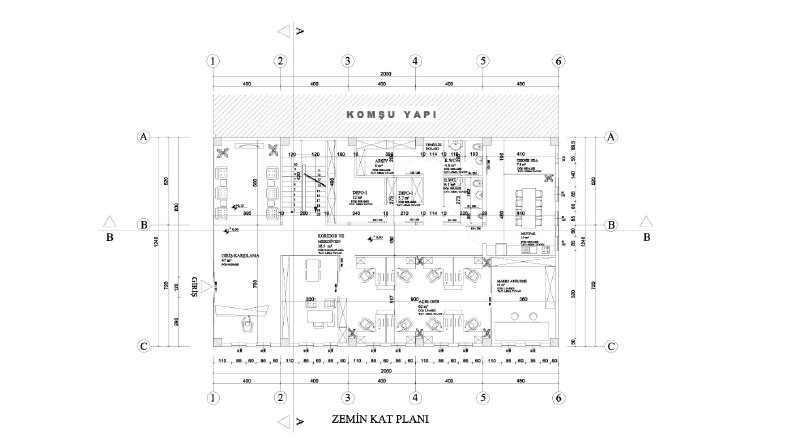 ofis proje tasarımı autocad