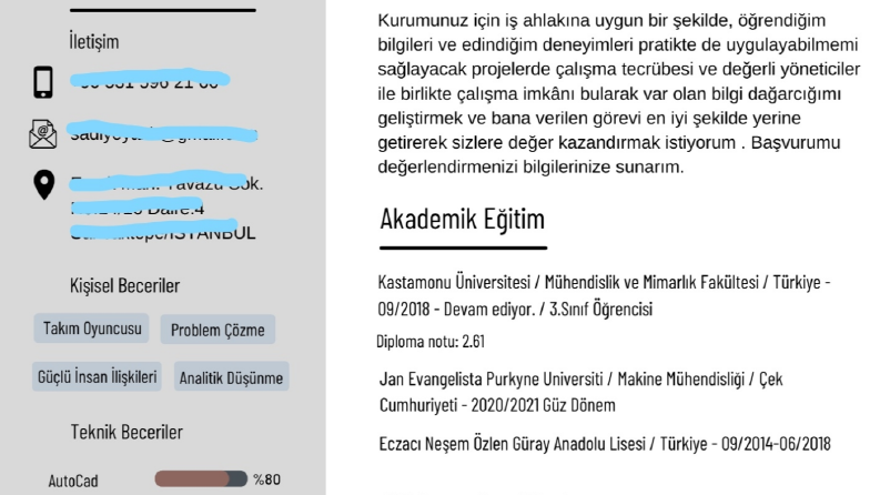 Makine Mühendisi öğrencisi CV çalışması sonrası işe alındı