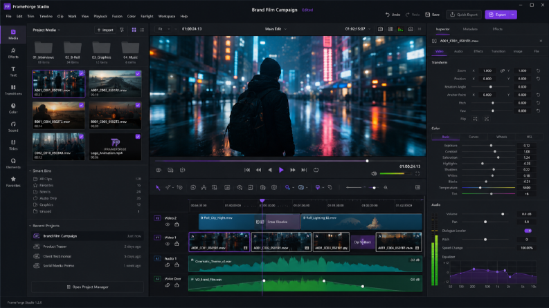 FrameForge Studio — Profesyonel Video Kurgu Uygulaması