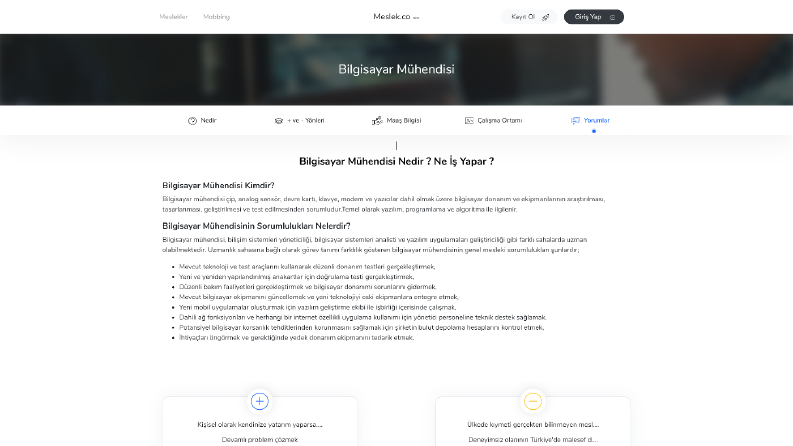 Meslek.co | Meskek Detay