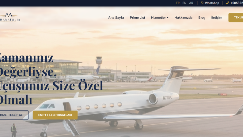 Air Anatolia içim Kurumsal Web Sitesi