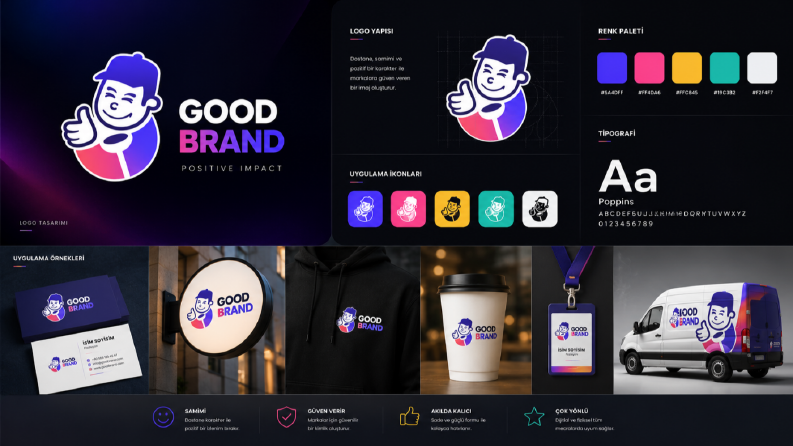 Modern Maskot Logo Tasarımı ve Marka Kimliği Sunumu