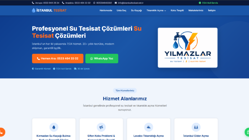 İstanbul Tesisat | Kurumsal Web Sitesi