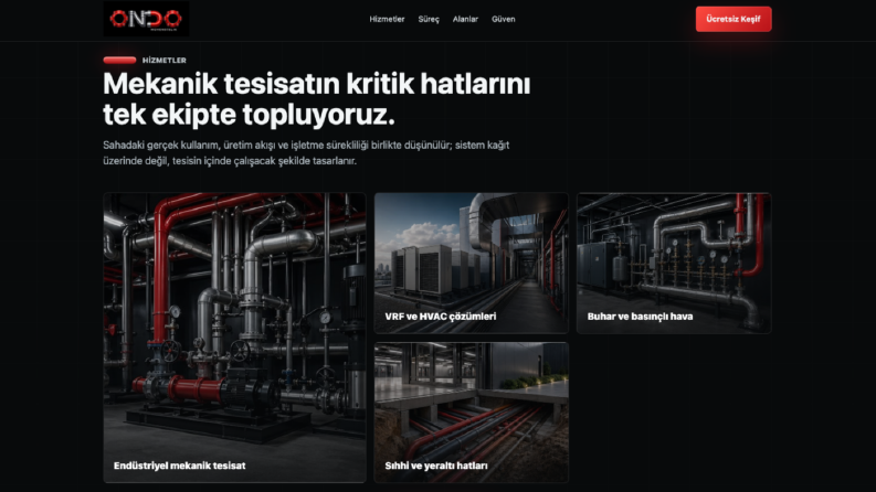 Ondo Mühendislik WebSite çalışması