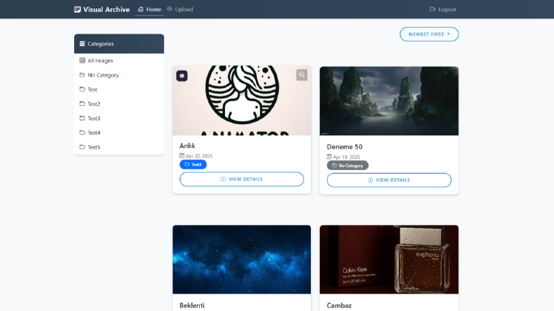 Sanat ve Anılar İçin Kişisel Görsel Arşiv Web Sitesi