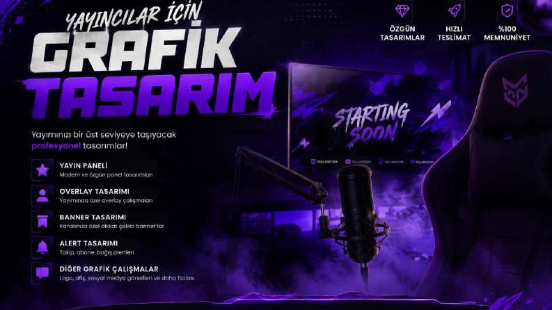 Yayıncılar İçin Profesyonel Twitch & Kick Grafik Tasarımı