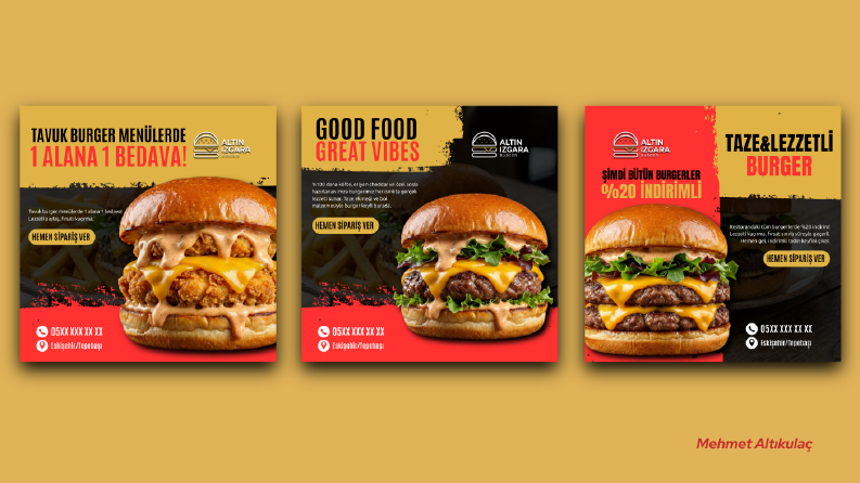 Burger & Fast Food Instagram Tasarımları