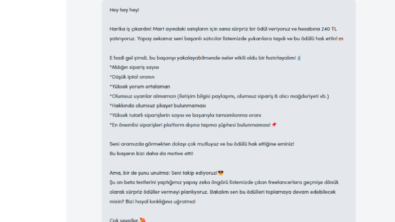Bionluğa bu güzel mesajlarından dolayı Teşekkür Ederim