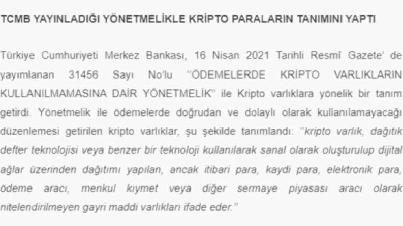 KRİPTOLARIN YASAL TANIMI