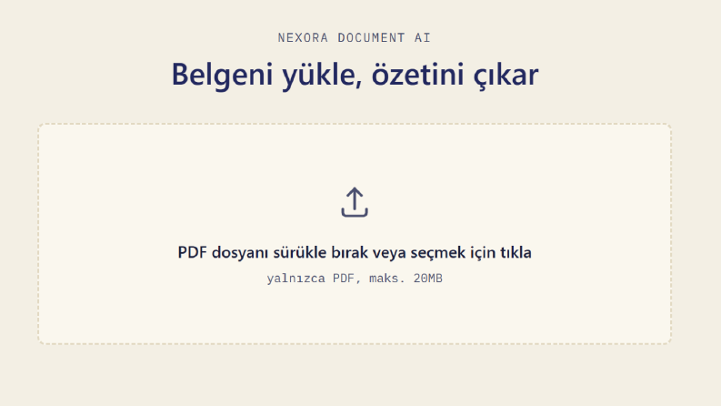 Nexora Document AI — PDF Belge Analiz Sistemi