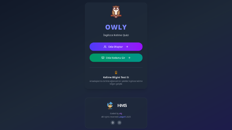 Owly – İngilizce Kelime Quiz Platformu