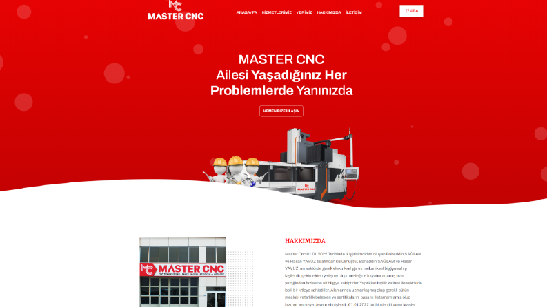 Master CNC- Web Sitesi Tasarımı